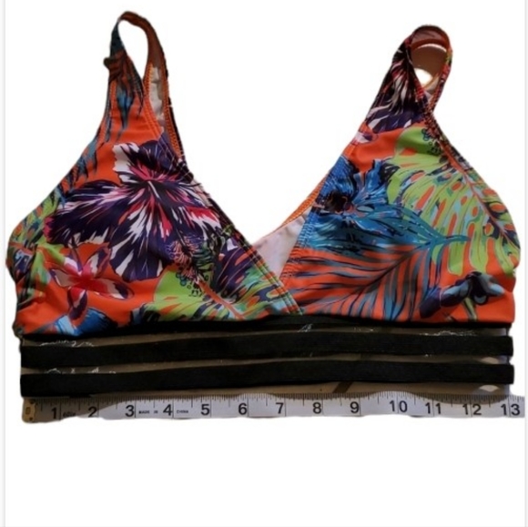 SHEIN Other - SHEIN bikini top size L tropical beach swim floral swimsuit Women's triangle
